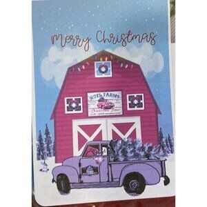 Merry Christmas Garden Flag Holiday Party Tree Farm Rustic Barn Winter Decor New